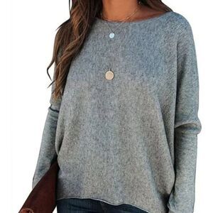 WOMEN'S Off Shoulder Long Batwing Sleeve Oversized - Grey